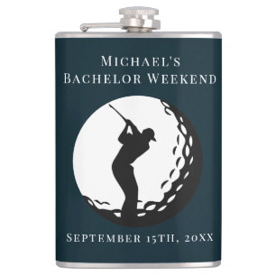 Personalisierter Flasche   Bachelor Golf Weekend Flachmann