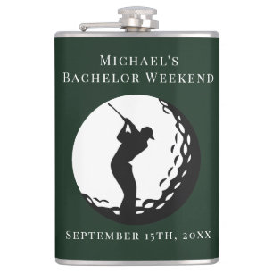 Personalisierter Flasche Bachelor Golf Weekend Flachmann