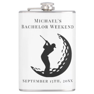 Personalisierter Flasche   Bachelor Golf Weekend Flachmann