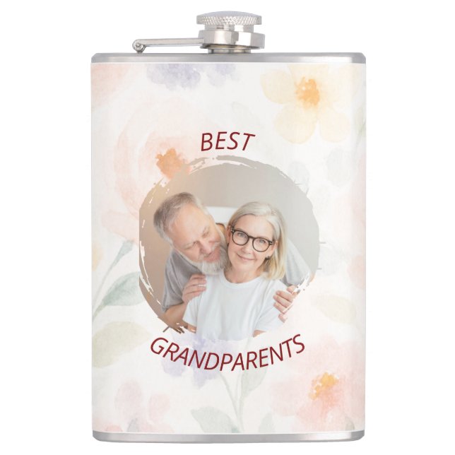Personalisierter Flasche | Beste Großeltern Flachmann (Vorderseite)