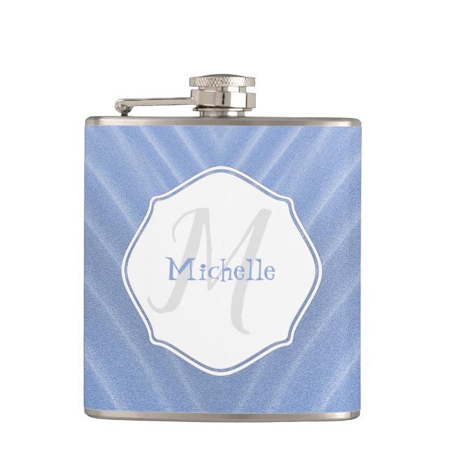 Personalisierter Flask mit blauem Sand Flachmann (Vorderseite)