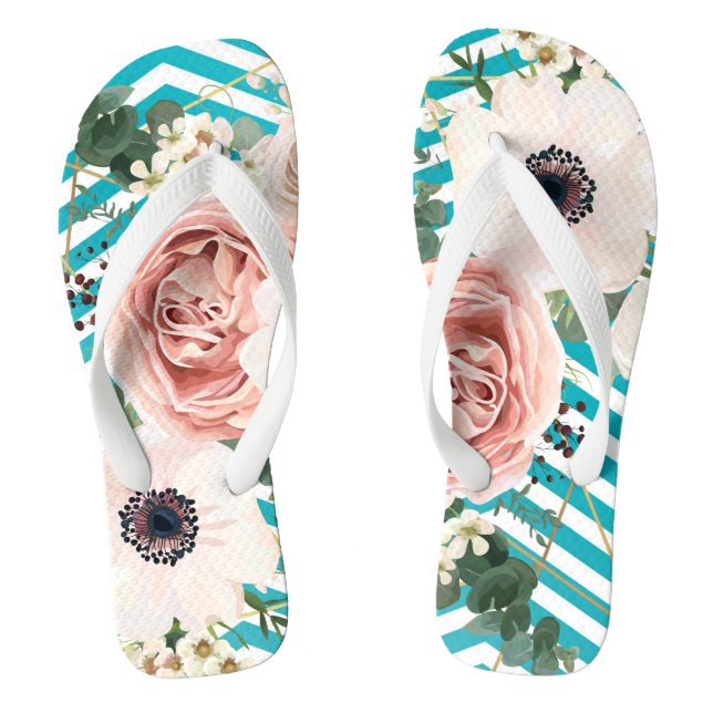 Personalisierter Flipflop Sandals Geometric Rose C (Fußbett)
