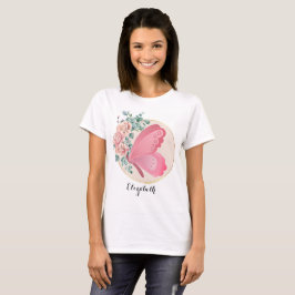 Personalisierter Floral Butterfly T - Shirt