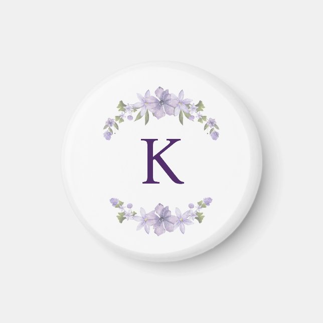Personalisierter floraler Brautjungfer Anfangsbuch Magnet (Vorne)