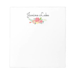 Personalisierter floraler Editor Notizblock