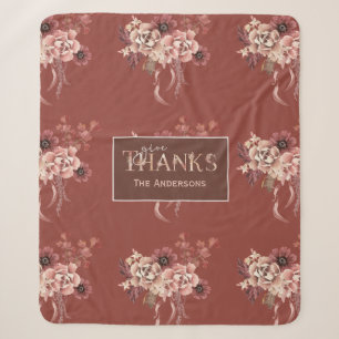 Personalisierter floraler Erntedank Sherpadecke