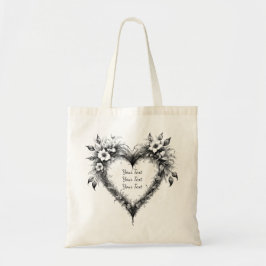 Personalisierter floraler Herz-Hochzeitstasche Tragetasche