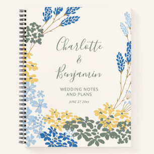 Personalisierter floraler Hochzeitsplaner Sagegrün Notizbuch