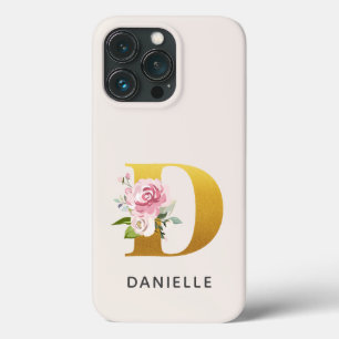 Personalisierter floraler Monogramm-Buchstabe D Na Case-Mate iPhone Hülle