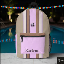 Personalisierter floraler Monogramm-Gestreifter Ru
