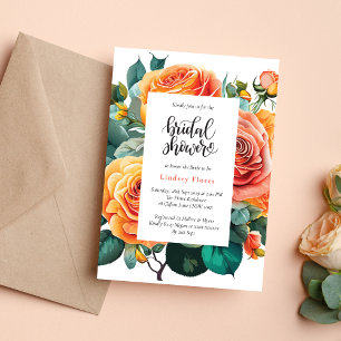 Personalisierter Floraler Rosen-Grün-Brautjungfern Einladung