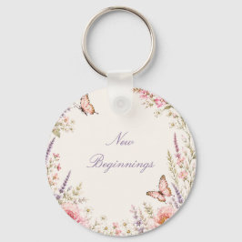 Personalisierter floraler Schmetterling  Schlüsselanhänger