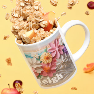 Personalisierter floraler Wohnraum 3D-Blick Strand Kaffeetasse