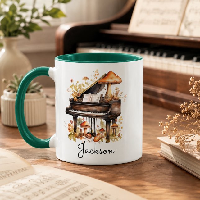 Personalisierter Flügel-Mug – Benutzerdefinierter  Kaffeetasse (Personalized Grand Piano Mug – Custom Name)