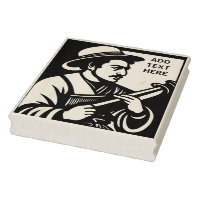 Personalisierter Flutist - Briefmarke der Holzkuns