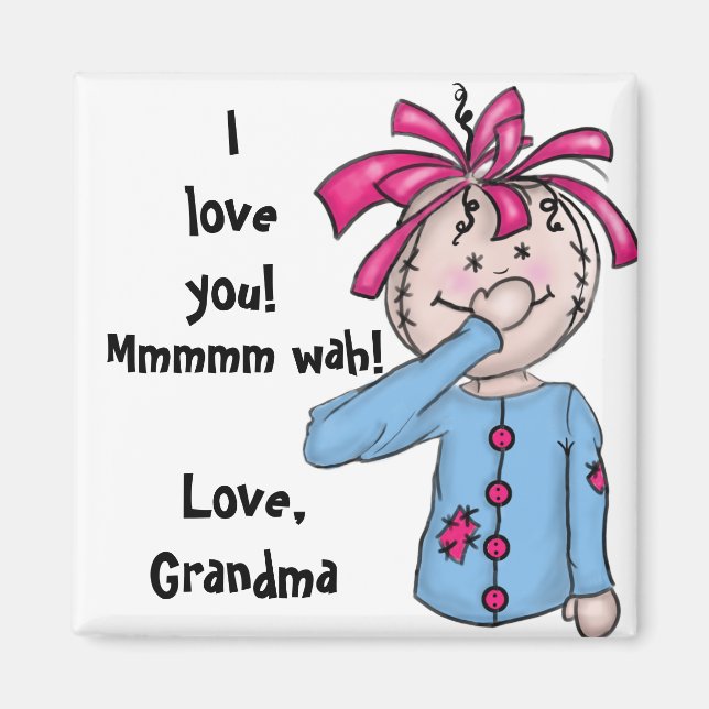 Personalisierter Folk Rag Doll Cartoon Magnet (Vorne)