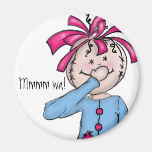 Personalisierter Folk Rag Doll Cartoon Magnet