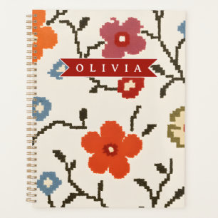 Personalisierter Folk Skandi Boho Vintage Floral Planer