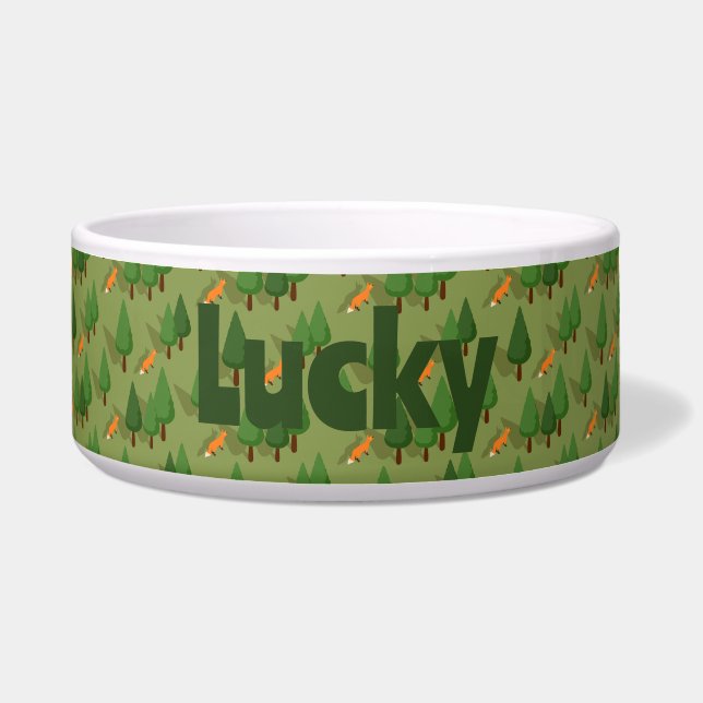 Personalisierter Forest Fox Pet Bowl Napf (Vorderseite)