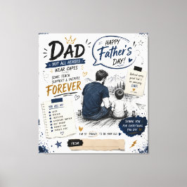 Personalisierter Forever Hero Dad Leinwanddruck