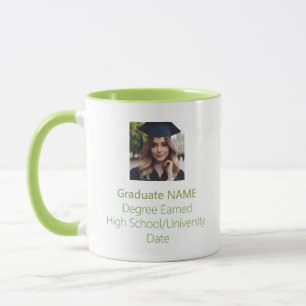 Personalisierter Foto Abschluss Lime Green Tasse