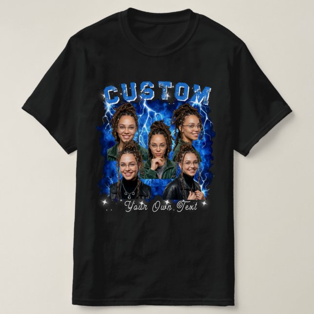Personalisierter Foto-Bootleg T-Shirt (Design vorne)