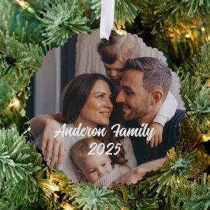 Personalisierter Foto für Weihnachtsfamilien Ornament Karte
