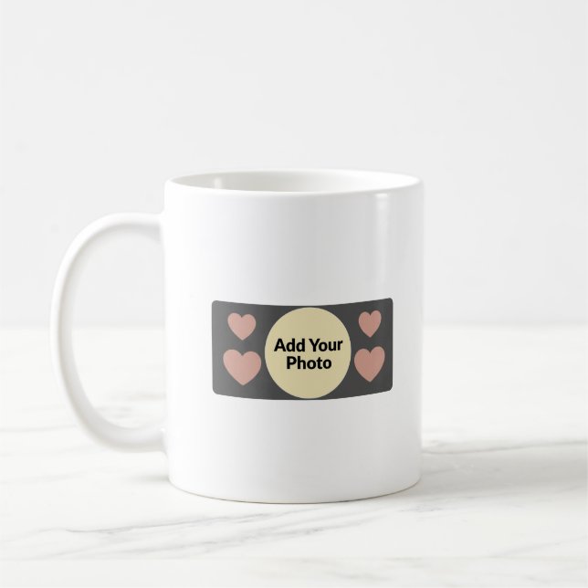 Personalisierter Foto-Herzbecher - individuelles L Kaffeetasse (Links)