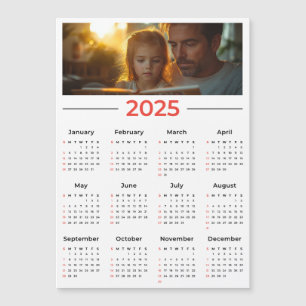 Personalisierter Foto-Kalender - Volljahr 2025 Magnetkarte