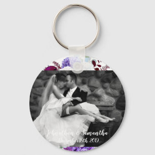Personalisierter Foto Key Chain Lavender Hibiskus Schlüsselanhänger