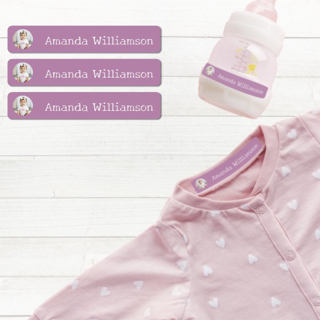 Personalisierter Foto-Kinderbetreuung-Name Etiketten (Personalized Baby Labels with photo)