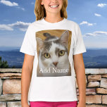 Personalisierter Foto mit benutzerdefiniertem Name T-Shirt<br><div class="desc">Laden Sie Ihr Foto hoch, fügen Sie einen Namen oder Text hinzu und erstellen Sie ganz einfach Ihren personalisierten Foto-T - Shirt. Klicken Sie auf AKTIVIEREN, um die Textfarbe zu ändern. Sie können dieses Design auf anderen Zazzle-Produkten übertragen und an die meisten Zazzle-Produkte anpassen. Sie können auch auf ANDERE KLICKEN,...</div>