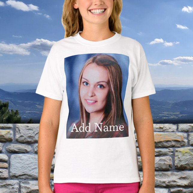 Personalisierter Foto mit benutzerdefiniertem Name T-Shirt (Von Creator hochgeladen)