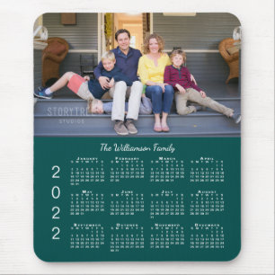Personalisierter Foto Name Blue Green 2022 Kalende Mousepad