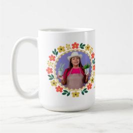 Personalisierter Foto-Name Floral Garden Bloom-Abz Kaffeetasse