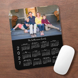Personalisierter Foto-Name-Schwarz-2027-Kalender Mousepad