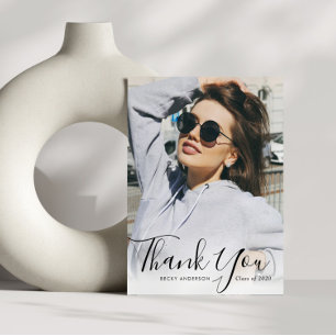 Personalisierter Foto Overlay Abschluss vielen Dan Postkarte