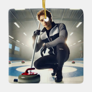 Personalisierter Foto Santa's Lieblings-Curler Keramikornament