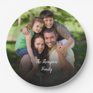Personalisierter Foto-Script-Name Pappteller