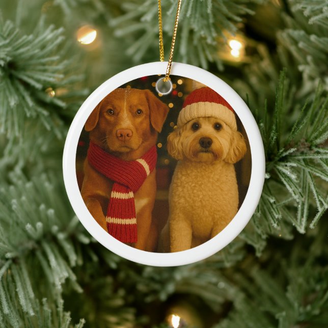 Personalisierter Foto und benutzerdefinierter Text Keramik Ornament (Baum)