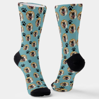 Personalisierter Foto- und Pawdruck von Haustieren Socken