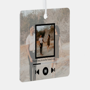 Personalisierter Foto- und Text-Musik-Player Ornament Aus Metall