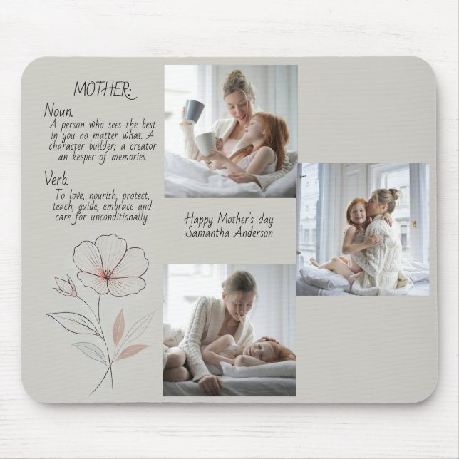 Personalisierter Foto- und Textmüttertag Mousepad (Vorne)