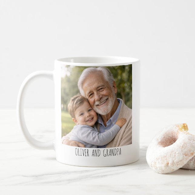 Personalisierter Fotobecher – „Bester Opa ever“ Kaffeetasse (Mit Donut)