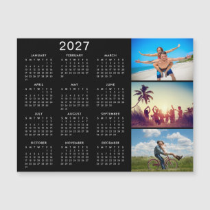 Personalisierter Fotocollage 2027 Kalender Magnet