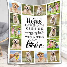 Personalisierter Fotomaterial Collage Hund Lover Fleecedecke