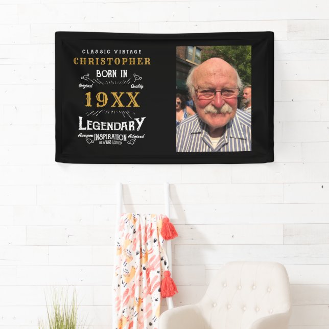 Personalisierter Fotovorlage Vater Geburtstag Lege Banner (Insitu)