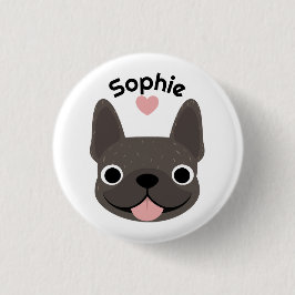Personalisierter Französische Bulldogge Name Knopf Button