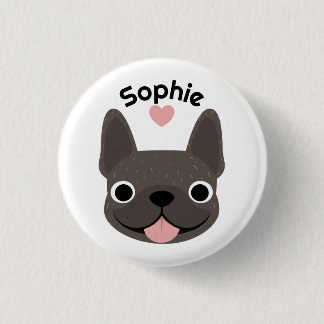 Personalisierter Französische Bulldogge Name Knopf Button