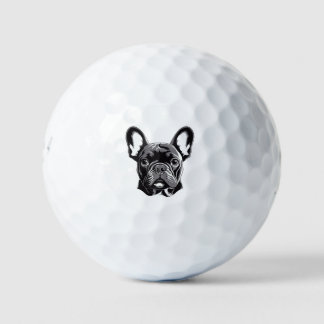 Personalisierter französischer Bulldog Black und W Golfball